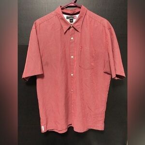 🪺Quiksilver Red Rayon Blend Button Down Shirt